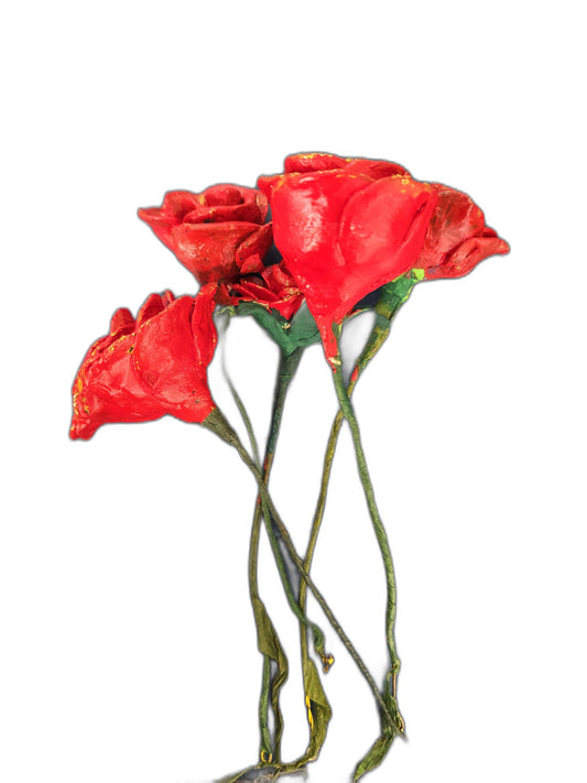 Handcrafted Red Rose Stem (Single)